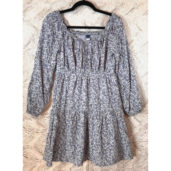 Old Navy Dresses & Skirts - Old Navy Dress Womens Medium Mini Ditsy Floral Paisley Swing Blue Cottagecore